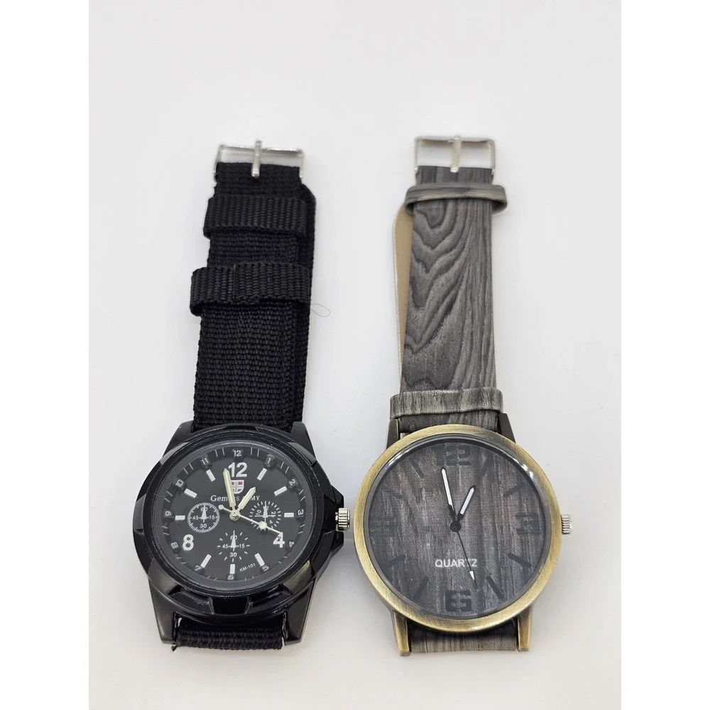 2X Men's‎ Analog Watches 40MM Black Gray Dial Black Gray Bands New Battery